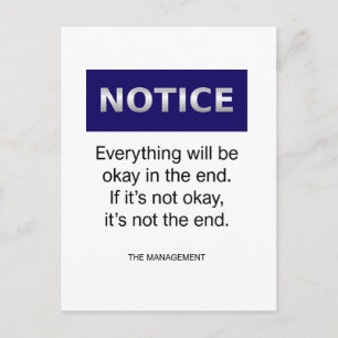 Postal Todo estará bien notar divertido