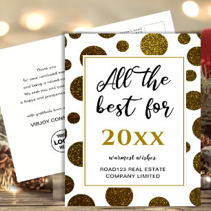 Postal Todo lo mejor para el nuevo año de negocios de oro