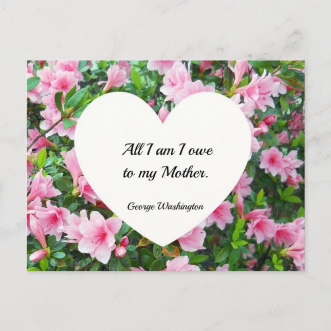 Postal Todo lo que le debo a mi madre. (Anverso)