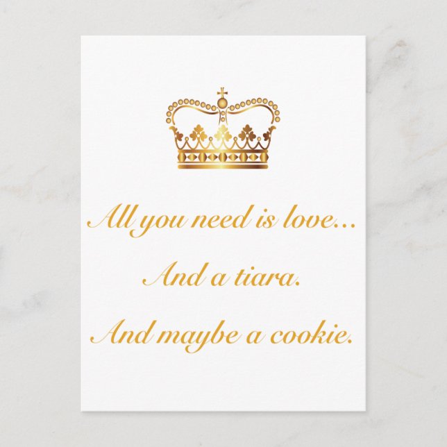 Postal Todo lo que necesitas es amor (Anverso)