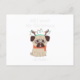 Postal Todo lo que quiero para los Navidades. ES COMIDA. 