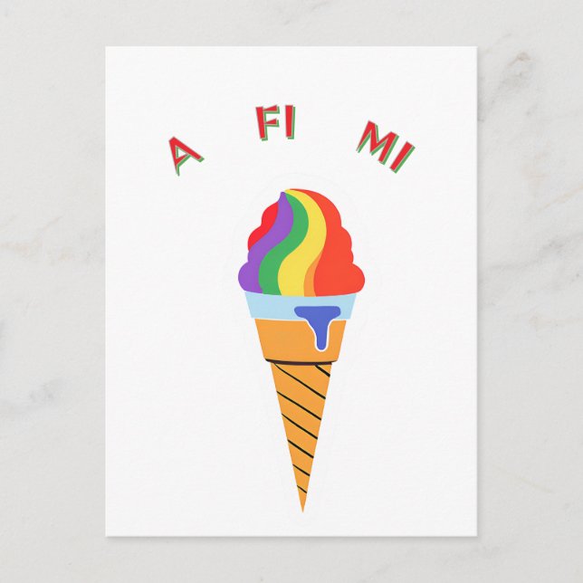 Postal Todo para mí cono de helado (Anverso)