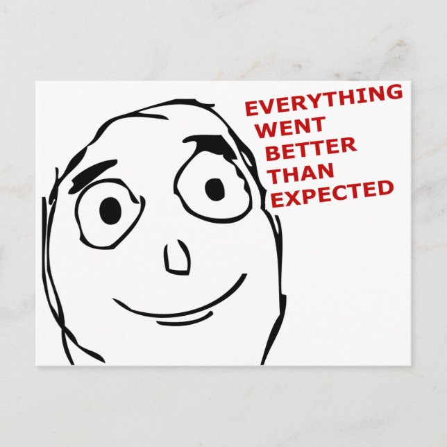 Postal Todo salió mejor de lo esperado (Anverso)