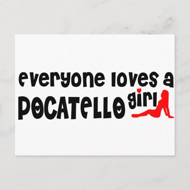 Postal Todos aman a Pocatello chica (Anverso)