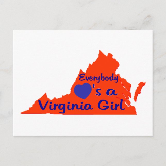 Postal Todos aman a un Chica de Virginia (Anverso)