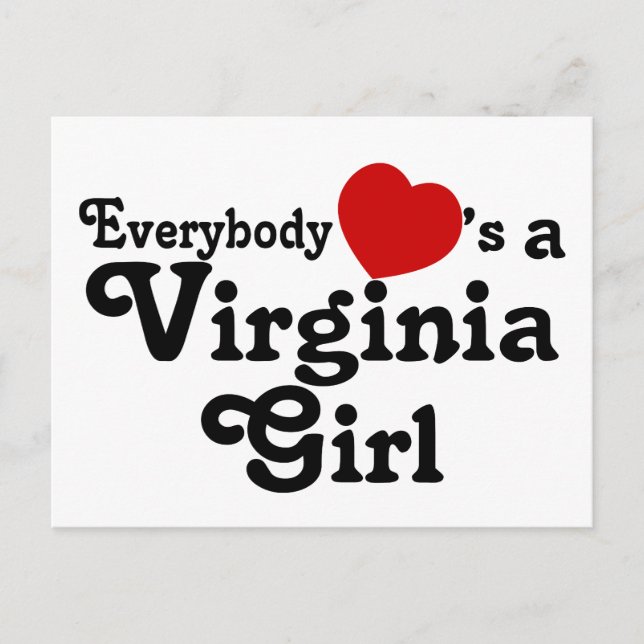 Postal Todos aman a un Chica de Virginia (Anverso)