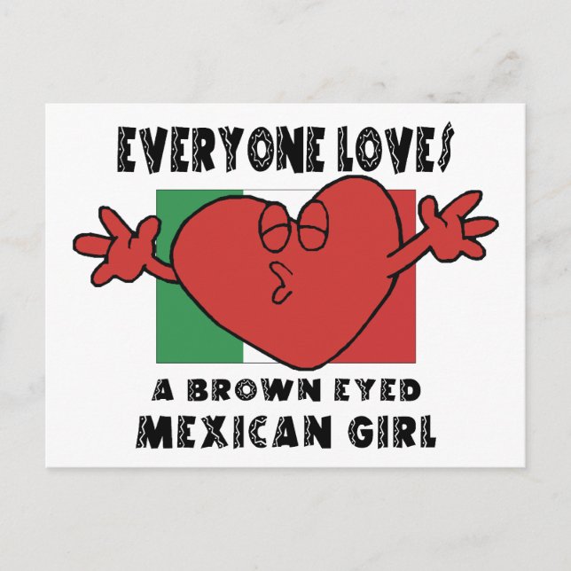Postal Todos aman a un Chica mexicano (Anverso)