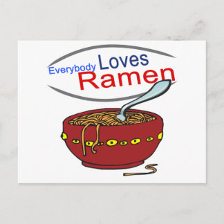 Postal Todos aman la parodia de Ramen