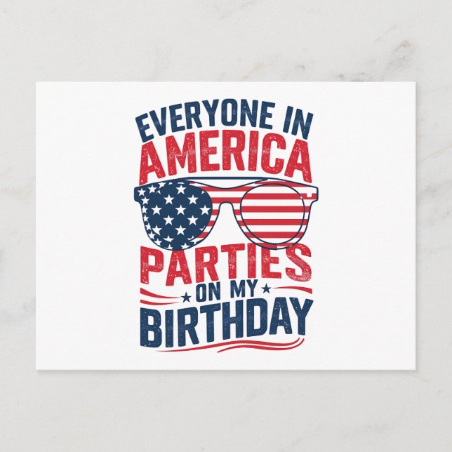 Postal Todos En Estados Unidos Fiestas En Mi Cumpleaños (Anverso)