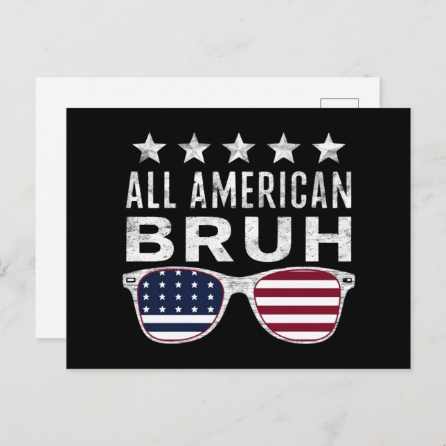 Postal Todos los gafas de sol bruh norteamericanos divert (Anverso / Reverso)