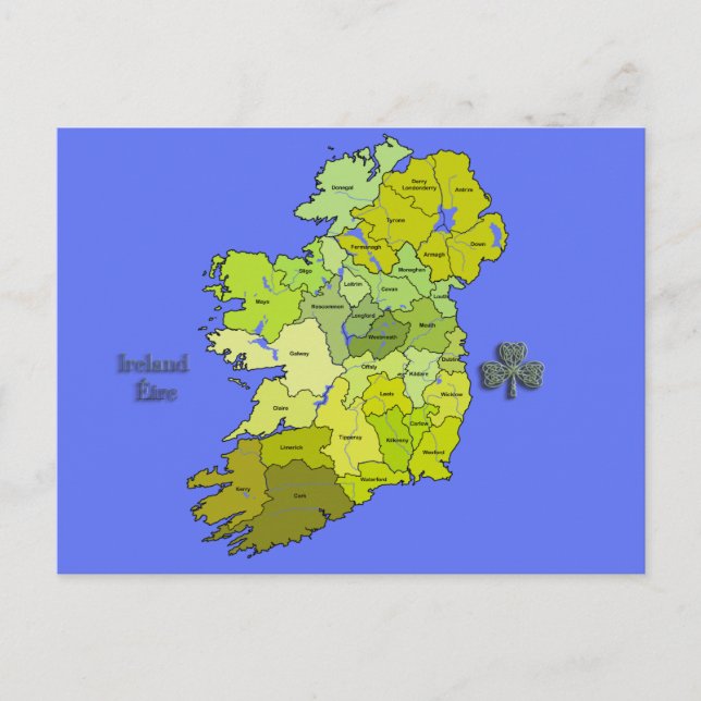 Postal Todos los mapas irlandeses de Irlanda (Anverso)