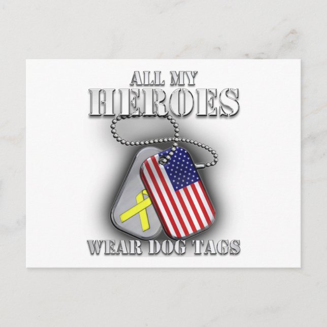 Postal Todos mis héroes llevan banderas de perros (Anverso)