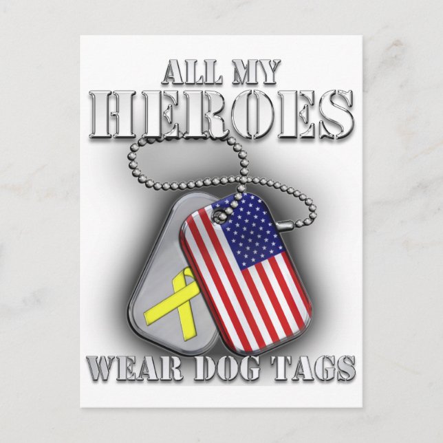 Postal Todos mis héroes llevan banderas de perros (Anverso)