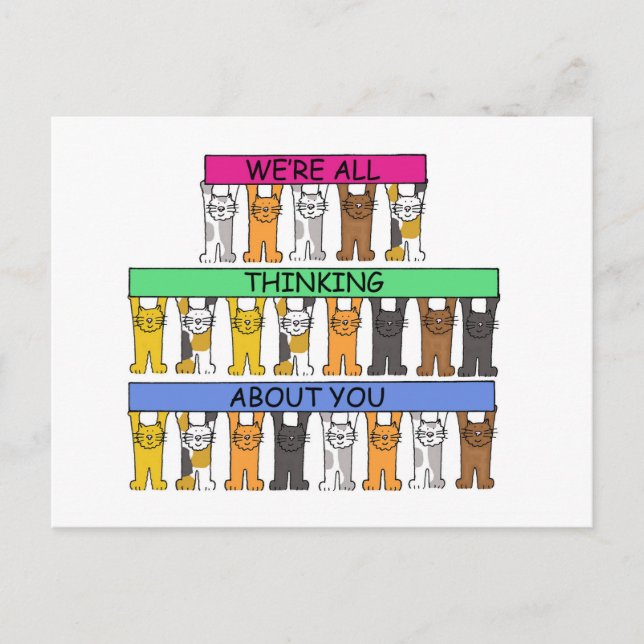 Postal Todos pensamos en tus gatos Personalizados (Anverso)