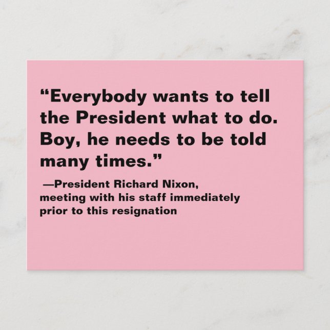 Postal Todos quieren decirle al presidente qué hacer (Anverso)