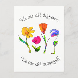 Postal Todos Somos Diferentes Y Hermosa Diversidad