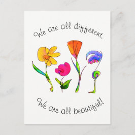 Postal Todos Somos Diferentes Y Hermosa Diversidad
