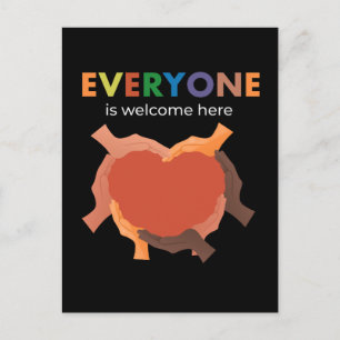 Postal Todos son bienvenidos aquí Diversidad Inclusión Ig