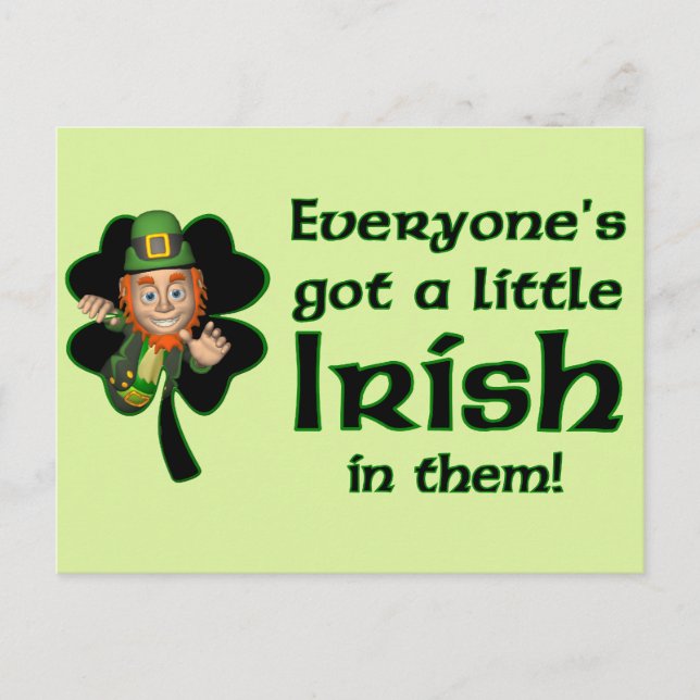 Postal Todos tienen un poco de irlandés (Anverso)