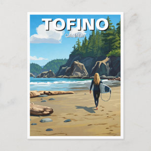 Postal Tofino Canada Surfer on Beach Travel