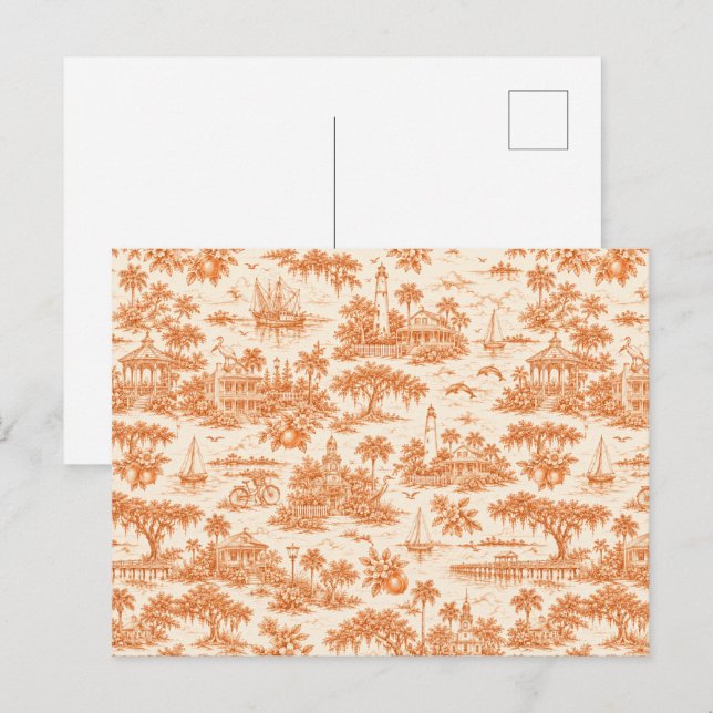 Postal Toile de Georgia costera (Anverso / Reverso)
