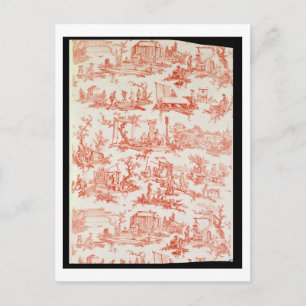 Postal Toile de Jouy, ilustrando los procesos de manuf