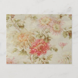 Postal Toile floral francés antiguo