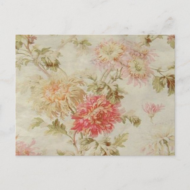 Postal Toile floral francés antiguo (Anverso)