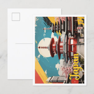 Postal Tokio Ilustracion de viajes de arte pop japonés