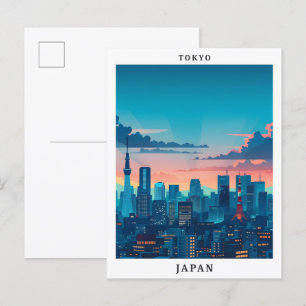 Postal Tokio Japón Elegantes viajes de arte