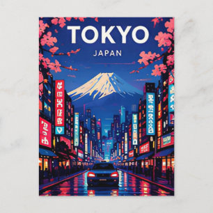 Postal Tokio Japón Skyline Neon Ciudad Moderna Aventura
