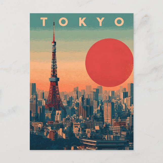 Postal Tokio Japón vintage (Anverso)