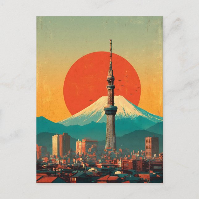 Postal Tokio Japón vintage (Anverso)