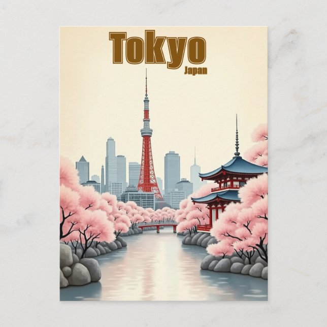 Postal Tokio Japón Vintage Famoso lugar de viaje (Anverso)