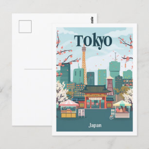 Postal Tokio Japón Vintage Famoso lugar de viaje