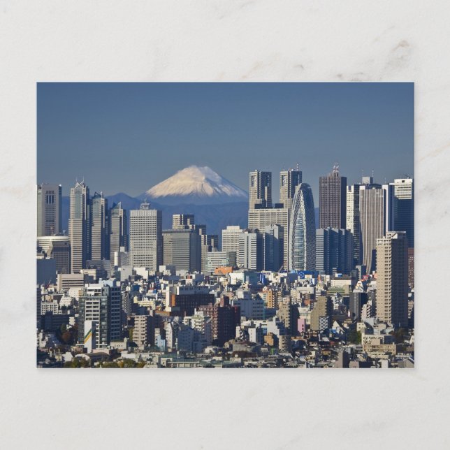 Postal Tokio, Shinjuku District Skyline, Monte Fuji, (Anverso)