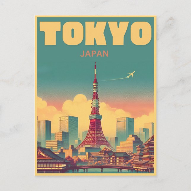 Postal Tokio Tower Japón viajes regalos vintage (Anverso)