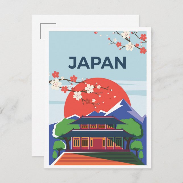 Postal Tokyo Japan Art Vintage Travel Illustration (Anverso / Reverso)