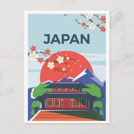 Postal Tokyo Japan Art Vintage Travel Illustration