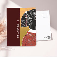 Tokyo Japan Kimono Yukata Shrine Hand Ilustrado