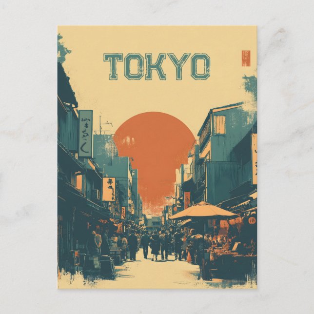 Postal Tokyo Market vintage (Anverso)