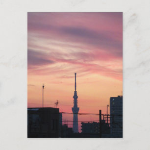 Postal Tokyo Skytree al Atardecer