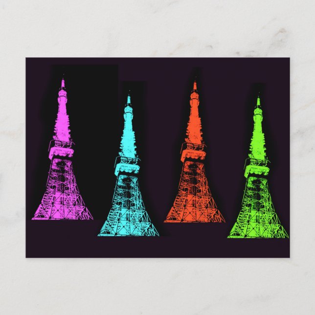 Postal Tokyo Tower Collage (Anverso)
