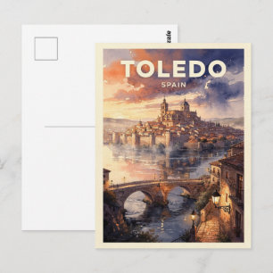Postal Toledo España Viaje Vintage