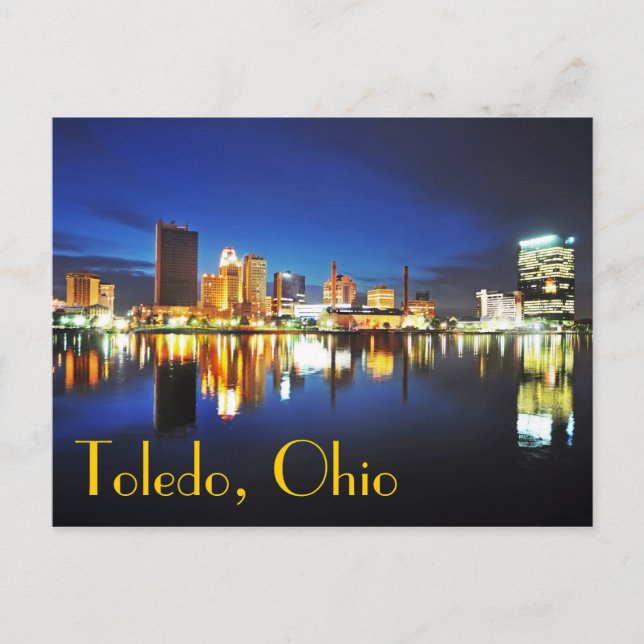 Postal Toledo, Ohio al atardecer (Anverso)