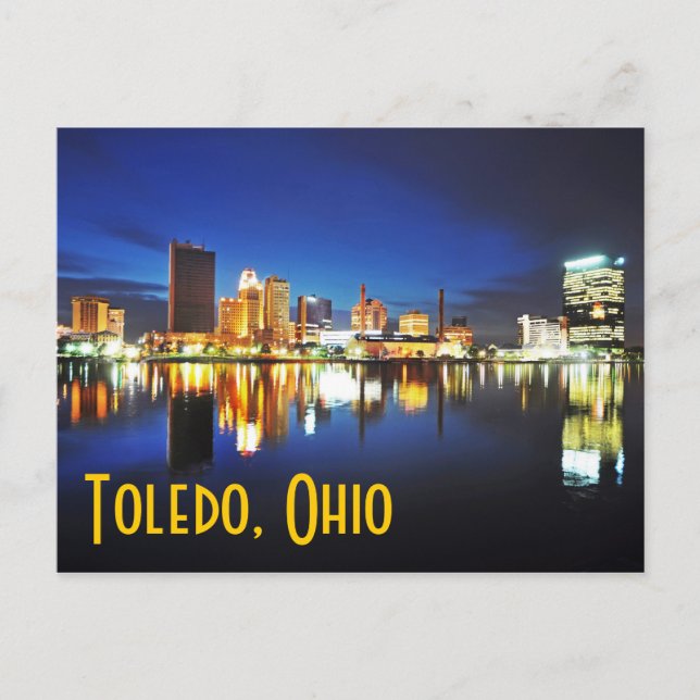 Postal Toledo, Ohio al atardecer (Anverso)
