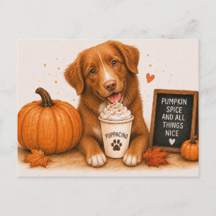 Postal Toller Cálido Puppaccino de Especias de Calabaza O