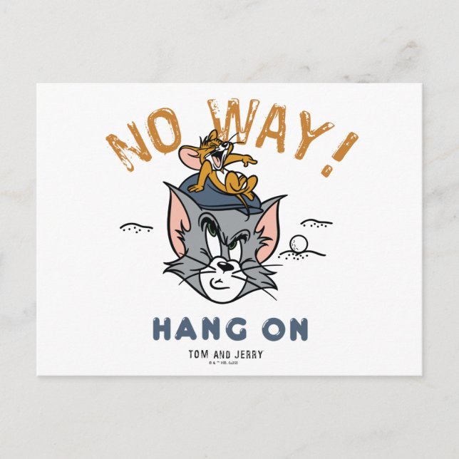 Postal Tom & Jerry jugando golf "De ninguna manera" (Anverso)