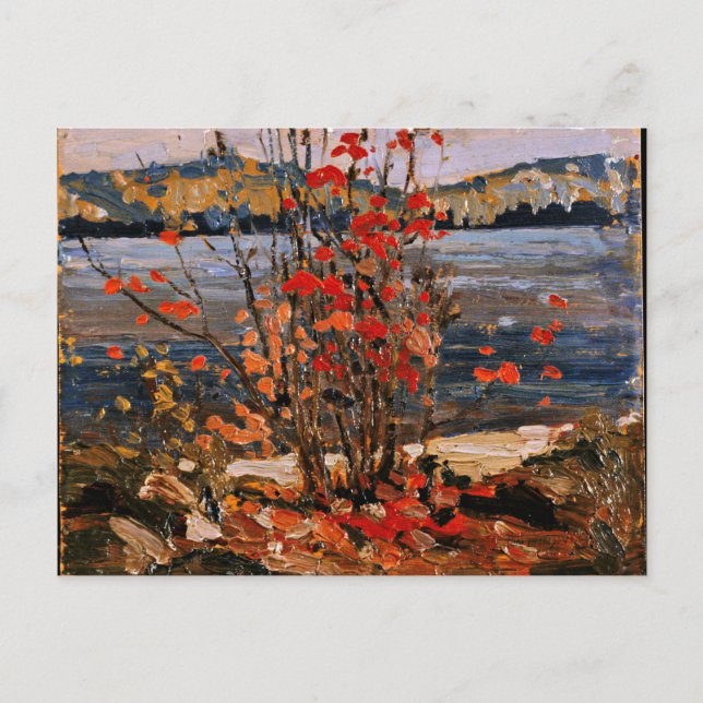 Postal Tom Thomson - Lago y Árbol Rojo (Anverso)