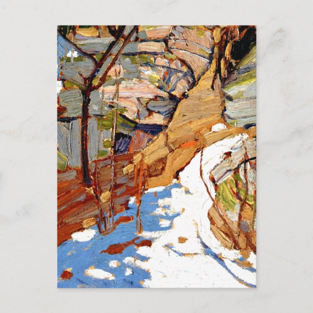 Postal Tom Thomson - Nieve y rocas (Anverso)